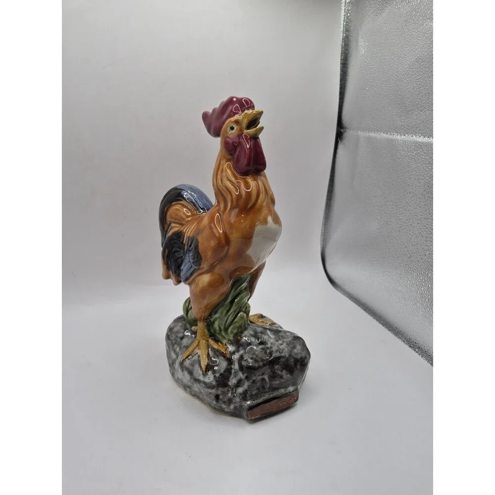 Vintage Glazed Ceramic Rooster Chicken Farmhouse French Country Majolica Style